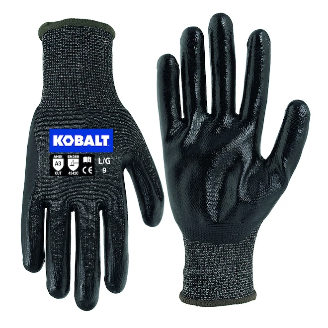 Kobalt Gloves For Men - HPPE - Nitrile Dipped - Large 3 Kobalt Gloves For Men - HPPE - Nitrile Dipped - Large