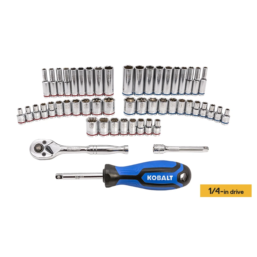Kobalt Standard (SAE) And Metric Polished Chrome Mechanic's Tool Set With Tool Case - 127-Piece 5 Kobalt Standard (SAE) And Metric Polished Chrome Mechanic's Tool Set With Tool Case - 127-Piece - Image 3