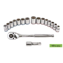 Kobalt Standard (SAE) And Metric Polished Chrome Mechanic's Tool Set With Tool Case - 127-Piece 14 Kobalt Standard (SAE) And Metric Polished Chrome Mechanic's Tool Set With Tool Case - 127-Piece -tool 1060610 48817664