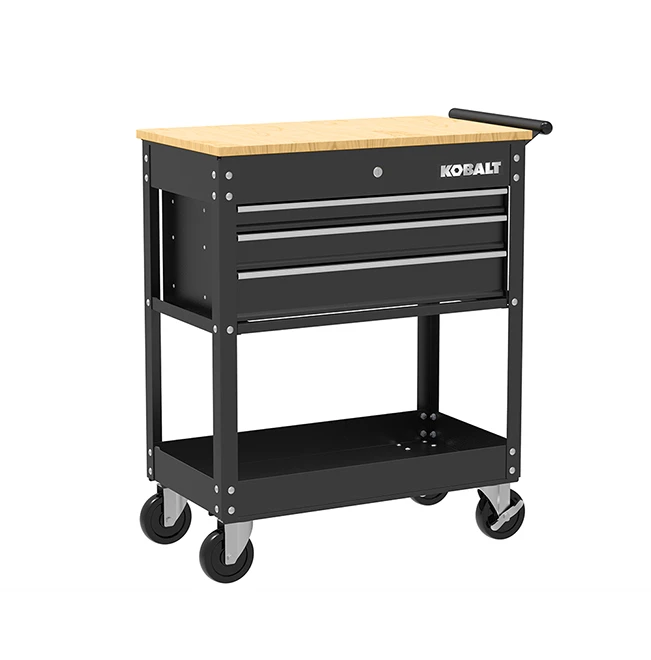 KOBALT Mobile Workstation Black Metal 3 Drawers 30.5-in 3 KOBALT Mobile Workstation Black Metal 3 Drawers 30.5-in