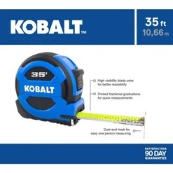 Kobalt 35-ft Blue Self-Locking Measuring Tape -tool 32435014ea L