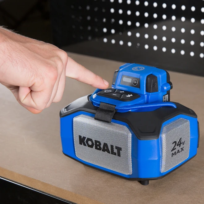 Kobalt 24 V Max Bluetooth Speaker - USB And Auxiliary Ports - Grey And Blue - Bare Tool Without Battery 4 Kobalt 24 V Max Bluetooth Speaker - USB And Auxiliary Ports - Grey And Blue - Bare Tool Without Battery - Image 2