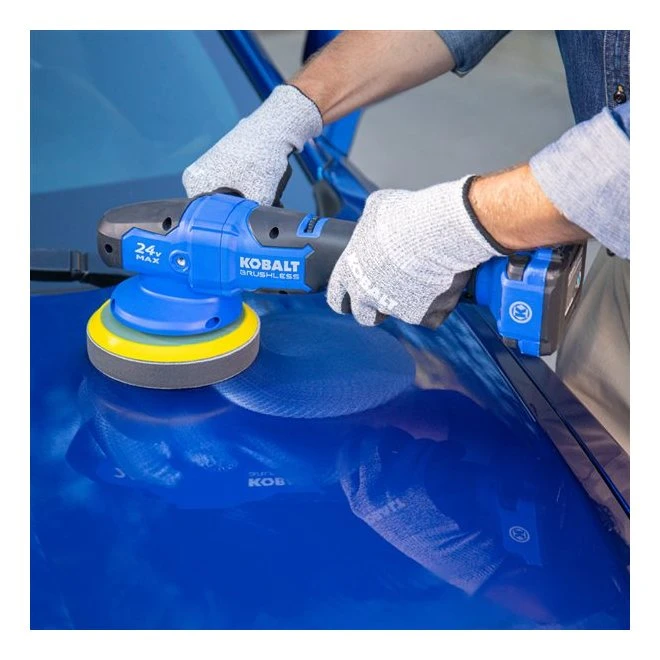Kobalt 24-V Max Brushless Motor 6-in Polisher - 3 Pads Included - Black And Blue - Bare Tool Without Battery 5 Kobalt 24-V Max Brushless Motor 6-in Polisher - 3 Pads Included - Black And Blue - Bare Tool Without Battery - Image 3
