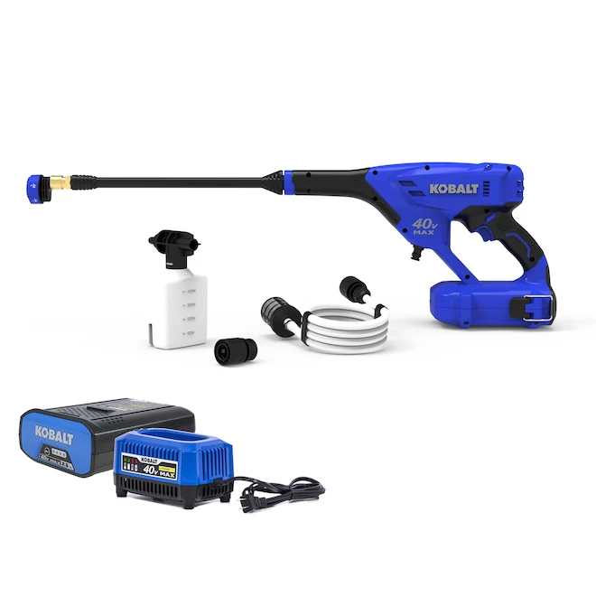 Kobalt 40-Volt Electric Handheld Pressure Washer Kit - 2-Ah - 600-PSI - Blue 4 Kobalt 40-Volt Electric Handheld Pressure Washer Kit - 2-Ah - 600-PSI - Blue - Image 2