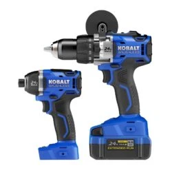 Kobalt MAX 24 V 2-Tool Brushless Power Tool Combo Kit With Soft Case (1-Battery Included And Charger Included)